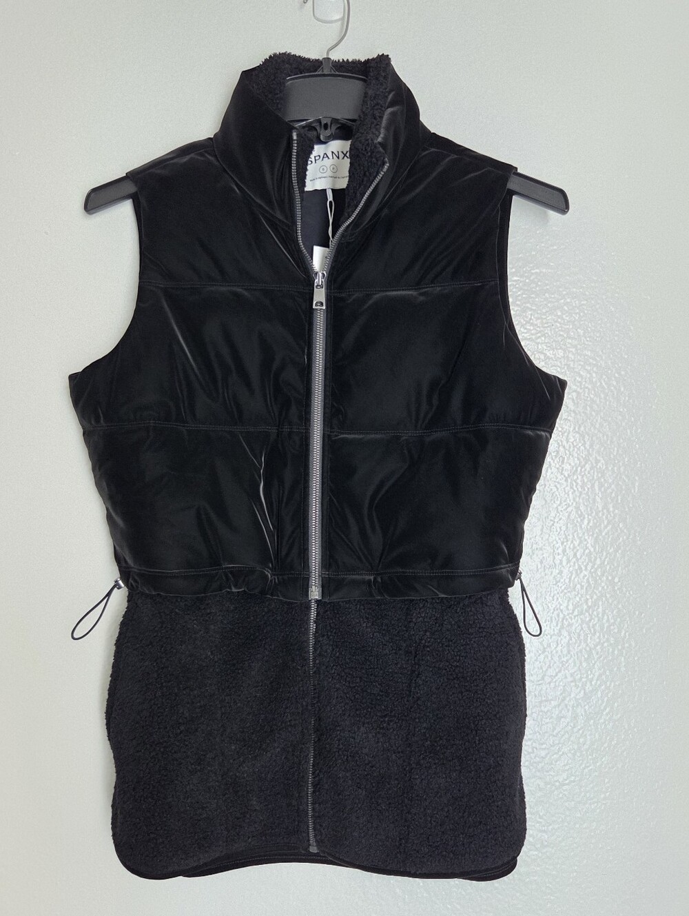 SPANX Two-in-One Velour Luxe Fleece Vest Black S NWT